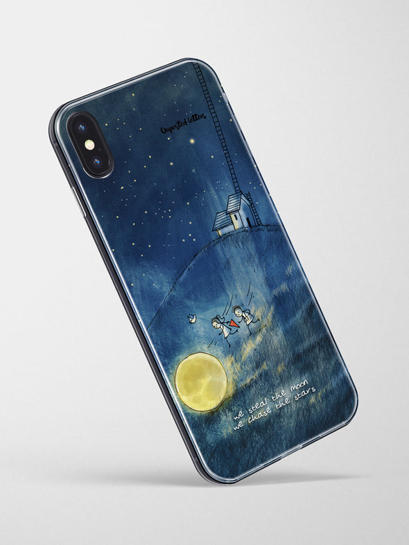 Premium Glass Phone Case - 'We Steal the Moon'