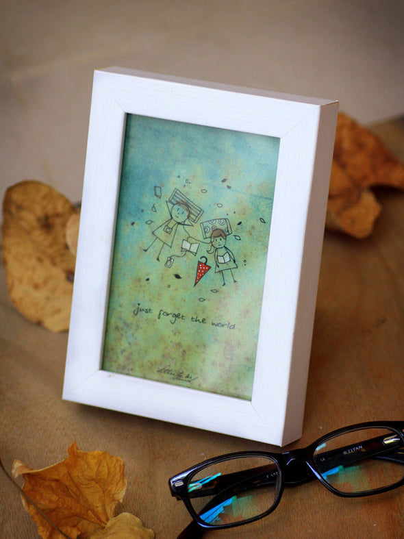Framed Mini Art - Just forget the world - Unposted Letters Store - 3