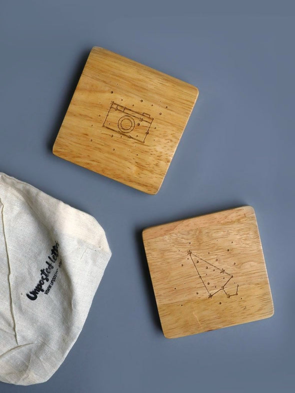 Wooden Coaster Set - Constellations