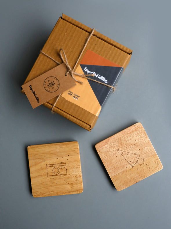 Wooden Coaster Set - Constellations