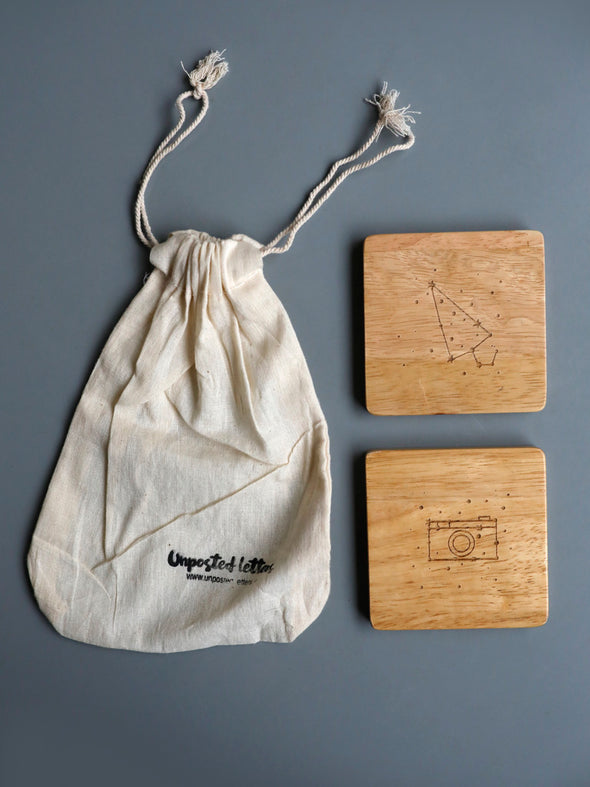Wooden Coaster Set - Constellations