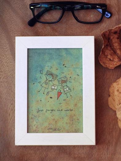 Framed Mini Art - Just forget the world - Unposted Letters Store - 1